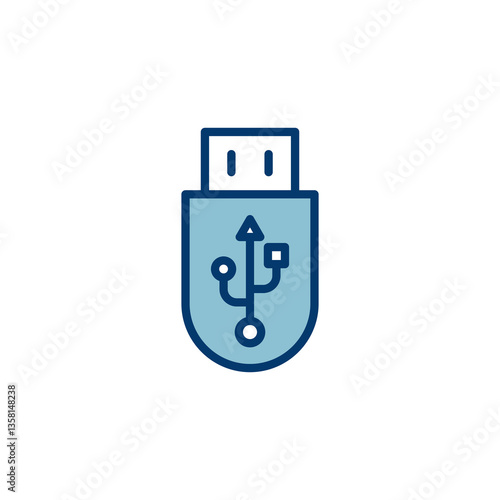 Usb icon vector isolated on white background. Flash disk icon vector