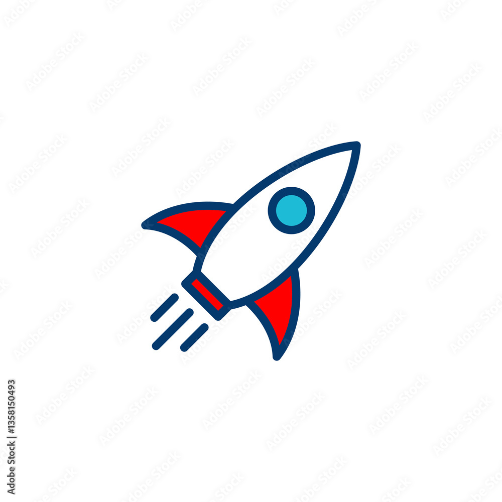Fototapeta premium Rocket icon vector isolated on white background. Start Up Concept Symbol. Startup icon