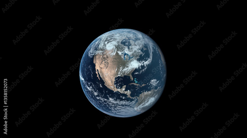 Earth Globe Showing North America and Surrounding Waters Earth Globe Showing North America and Surrounding Waters