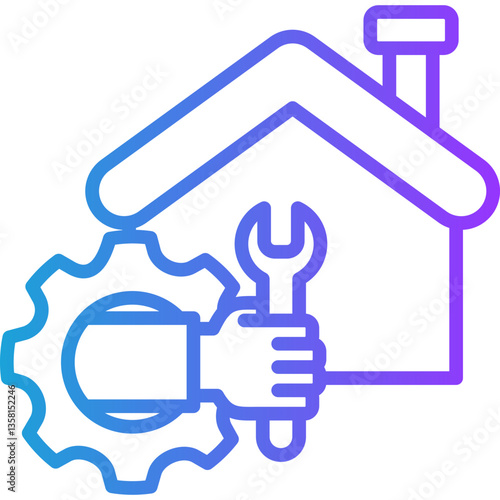 Proactive Maintenance line gradient icon