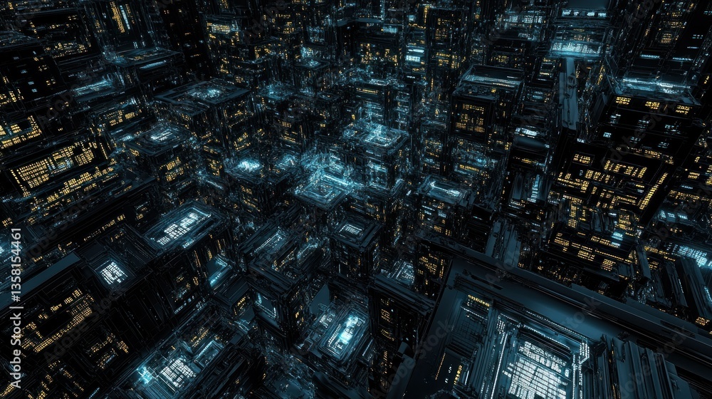 Cyberpunk Cityscape: A Digital Metropolis at Night Cyberpunk Cityscape: A Digital Metropolis at Night