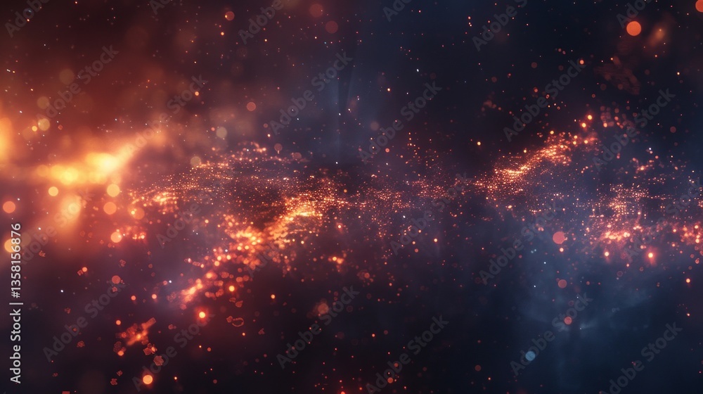 Abstract Space Nebula Background: Galaxy Dust Particle Explosion. Cosmic Shine. Abstract Space Nebula Background: Galaxy Dust Particle Explosion. Cosmic Shine.