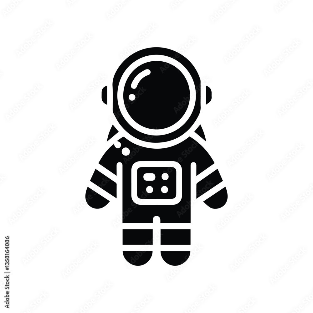 astronaut isolated silhouette, simple flat icon space suit astronaut isolated silhouette, simple flat icon space suit