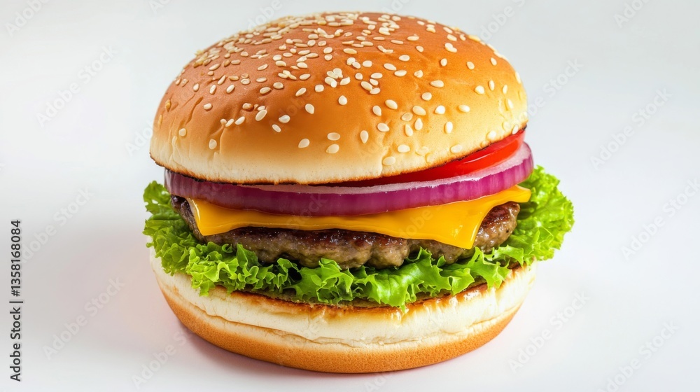Juicy Cheeseburger with Sesame Seed Bun Juicy Cheeseburger with Sesame Seed Bun