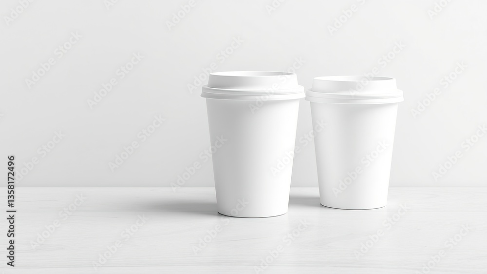 Blank Paper Cups Mockup - Design Concept Blank Paper Cups Mockup - Design Concept