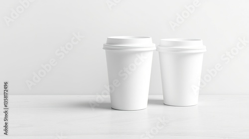 Wallpaper Mural Blank Paper Cups Mockup - Design Concept Torontodigital.ca