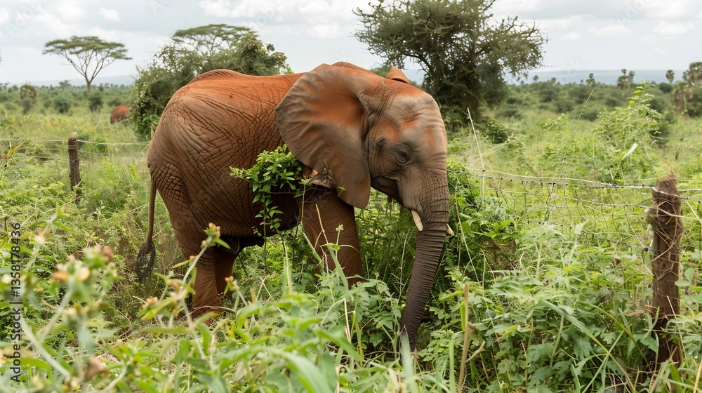Fototapeta premium Elephants raid farms for food conflicts with humans are increasing Can bee fences alternative crops and smart conservation corridors create a peaceful coexistence