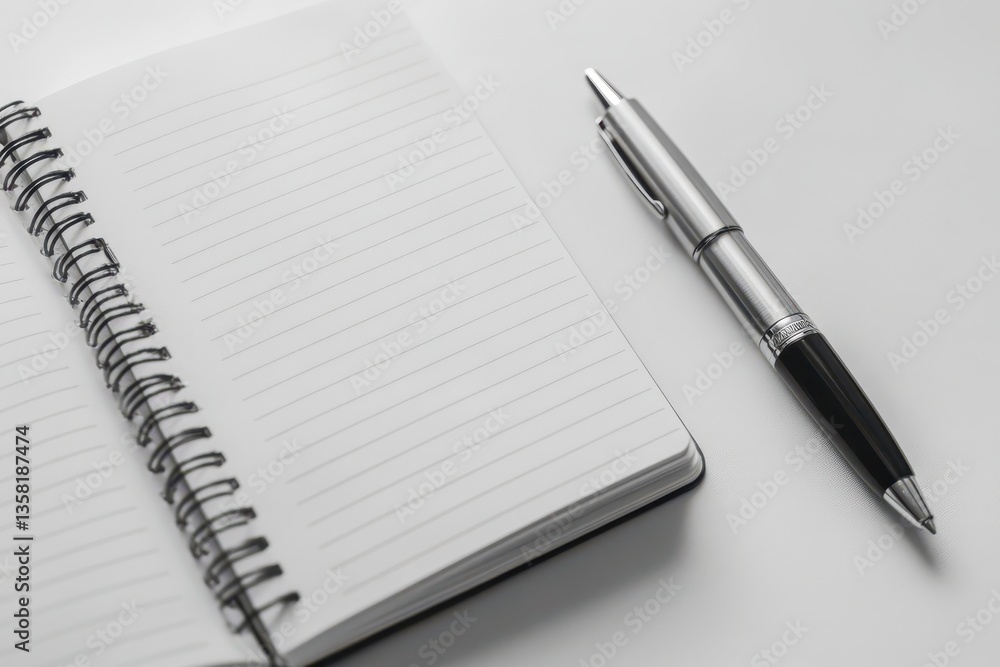 Blank Notebook Pen Ready to Write Your Ideas. Blank Notebook Pen Ready to Write Your Ideas.