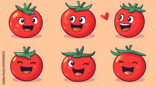 Wallpaper Mural Professional Fresh Red Tomato Emoji Icon Cartoon Vector Illustration Torontodigital.ca