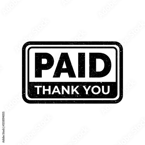 Paid Stamp Vector Illustration isolated on white background.