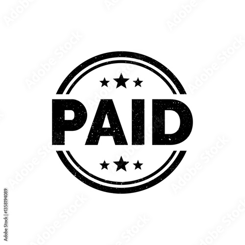 Paid Stamp Vector Illustration isolated on white background.