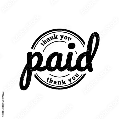 Paid Stamp Vector Illustration isolated on white background.