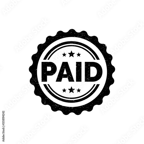 Paid Stamp Vector Illustration isolated on white background.