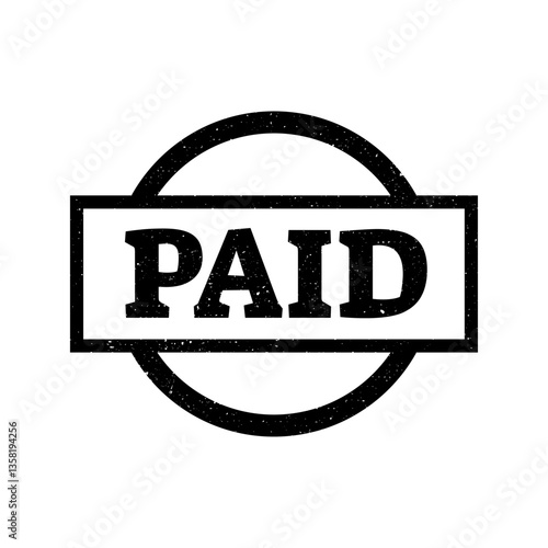 Paid Stamp Vector Illustration isolated on white background.