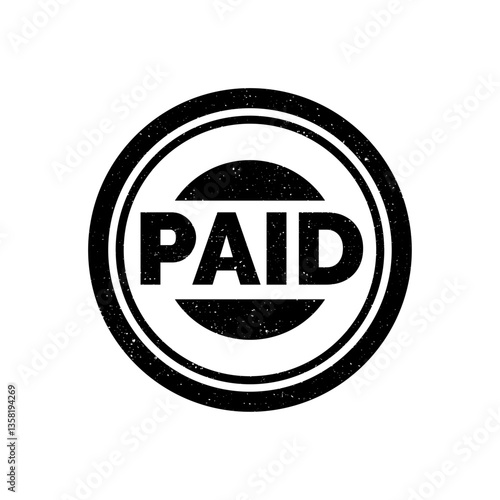 Paid Stamp Vector Illustration isolated on white background.