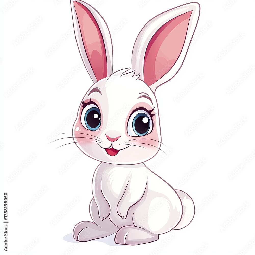 Fototapeta premium white rabbit with a bow