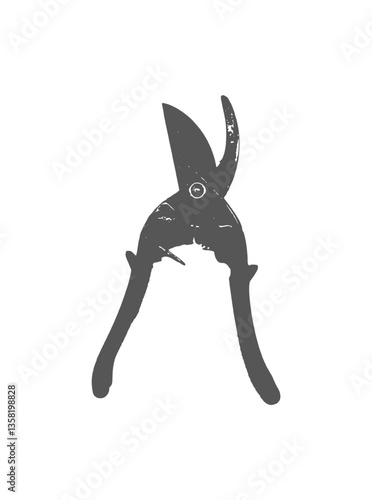 A detailed vector illustration of kitchen shears or poultry shears.