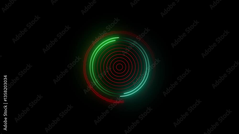 radio waves background network tower produced radio wave concept with neon line cricle