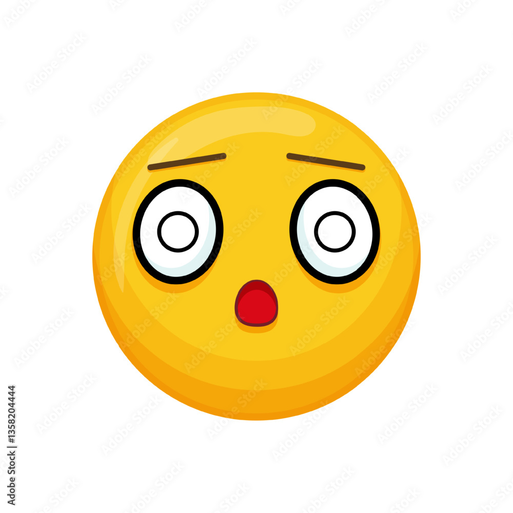 Vector illustration of a yellow emoticon with a shocked expression, wide eyes and open mouth. Vector illustration of a yellow emoticon with a shocked expression, wide eyes and open mouth.