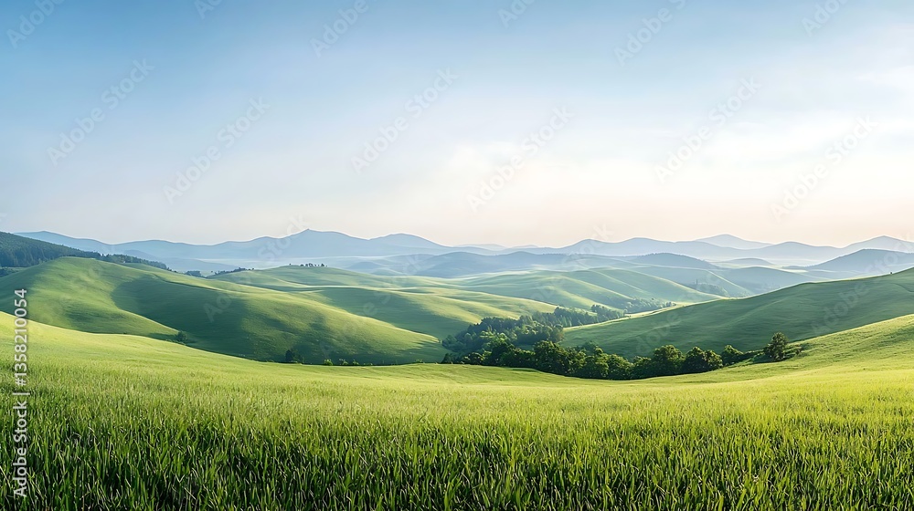 Obraz premium Rolling Hills Sunrise Landscape.