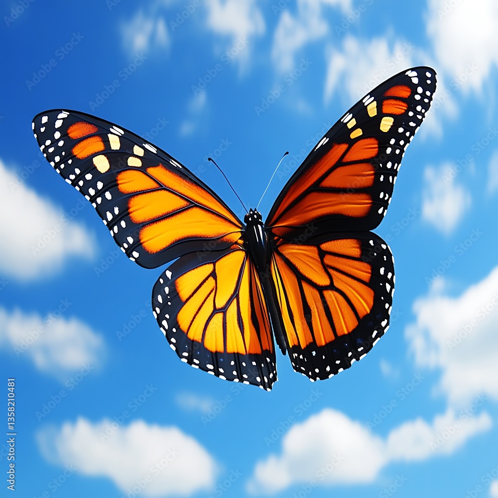 Fototapeta premium Monarch Butterfly Soaring.