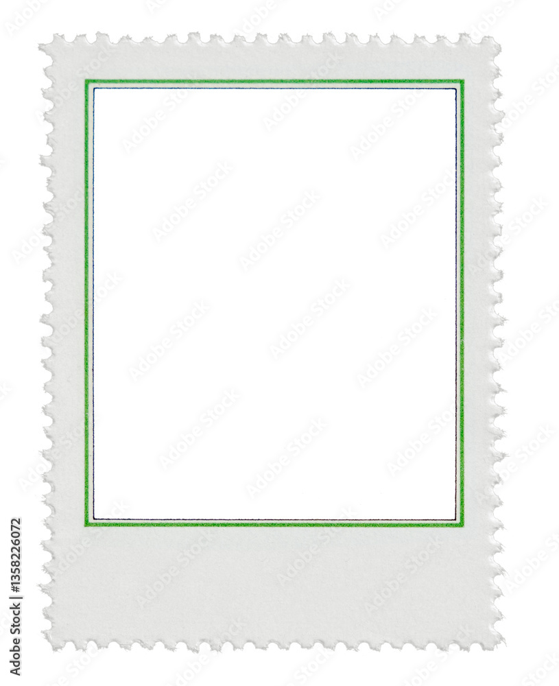 blank postage stamp frame with frame and transparent design space and background