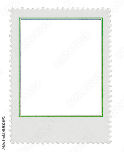 Obraz na płótnie blank postage stamp frame with frame and transparent design space and background w salonie
