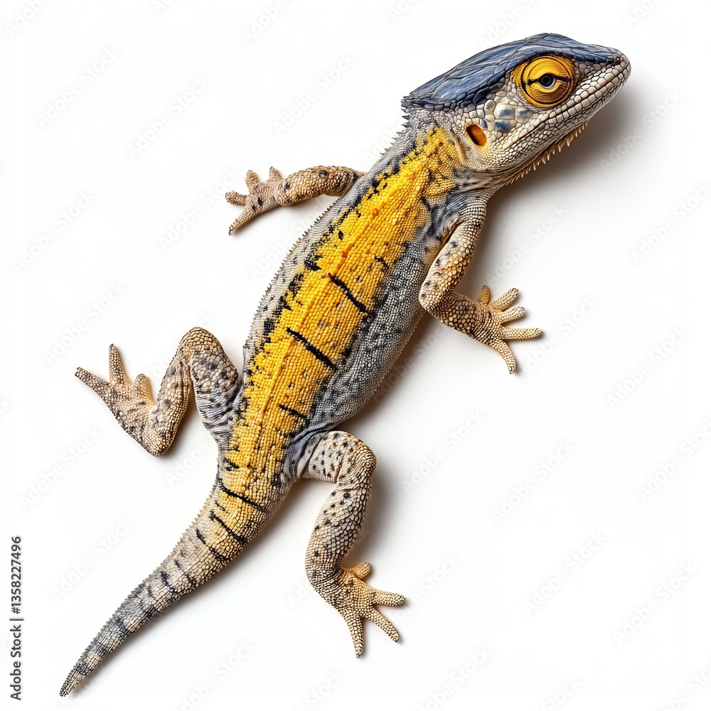 Naklejka premium lizard on white background