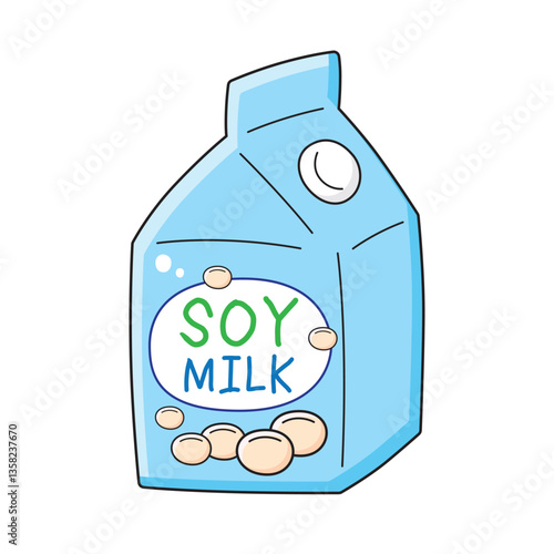 Blue soy milk carton isolated vector illustration