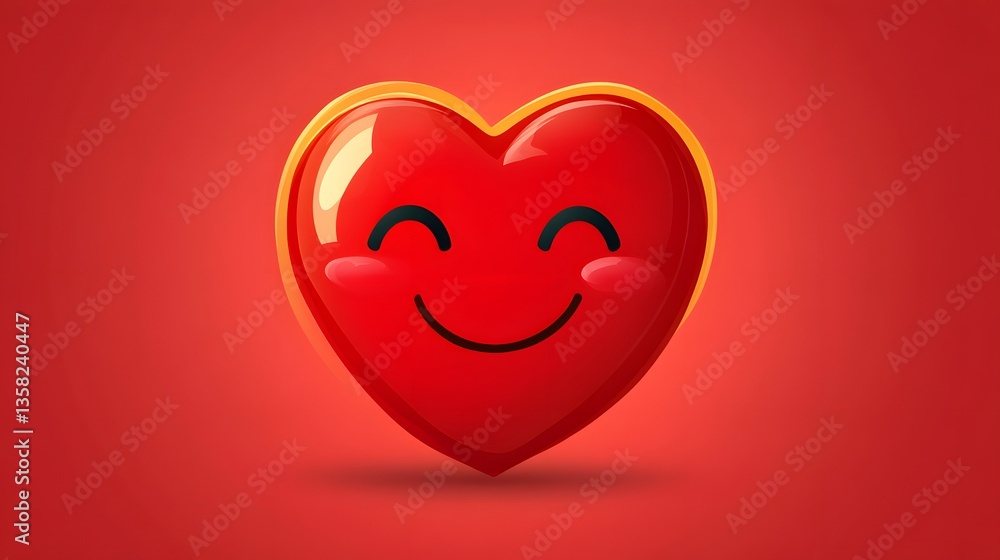 Professional Red Heart Emoji Cartoon Vector Illustration for Emotional Expression Professional Red Heart Emoji Cartoon Vector Illustration for Emotional Expression