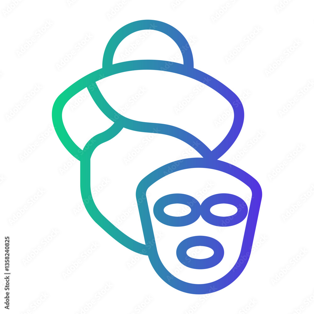 mask Line Gradient Icon mask Line Gradient Icon