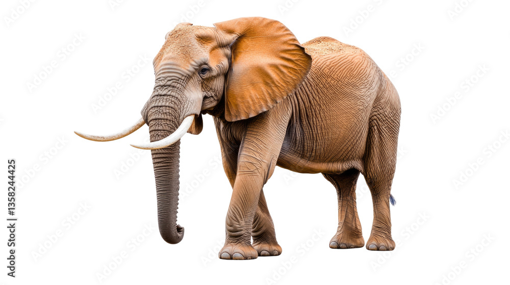 Obraz premium Majestic African Elephant Displaying Its Enormous Ears in Natural Pose