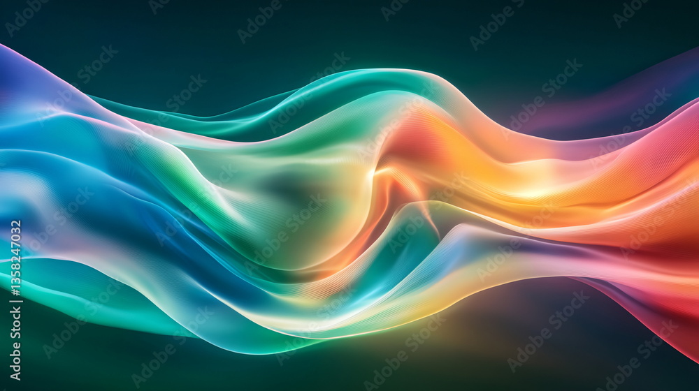 Fototapeta premium Colorful Abstract Fluid Background with Dynamic Swirls and Waves in Motion