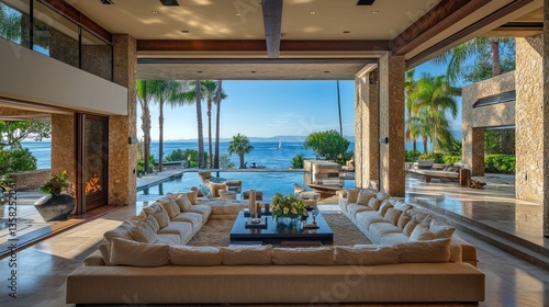 Oceanfront Luxury Living Room: California Dream Home