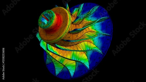 Mechanic simulation - Stress analysis of metal rotor