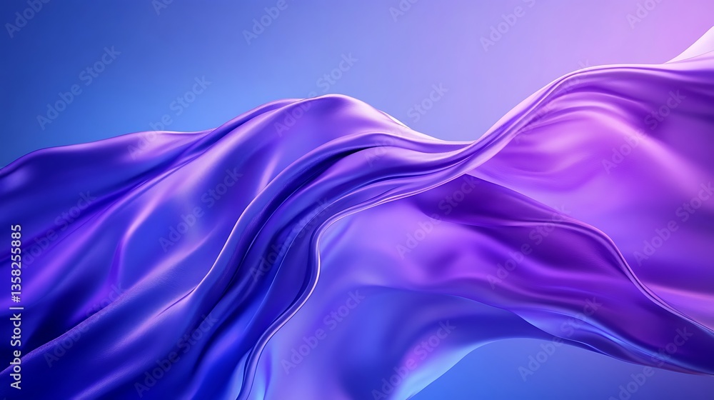 Obraz premium Lustrous satin texture expressing modern wave-inspired abstract design image