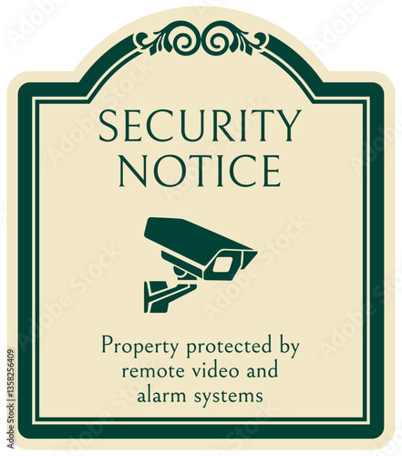 Video surveillance warning sign property protected by remote video and alarm systems
