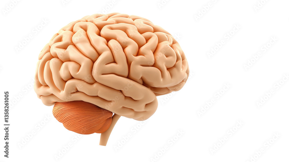Realistic Human Brain Model with Detailed Surface Texture and Coloration for Educational Use Realistic Human Brain Model with Detailed Surface Texture and Coloration for Educational Use
