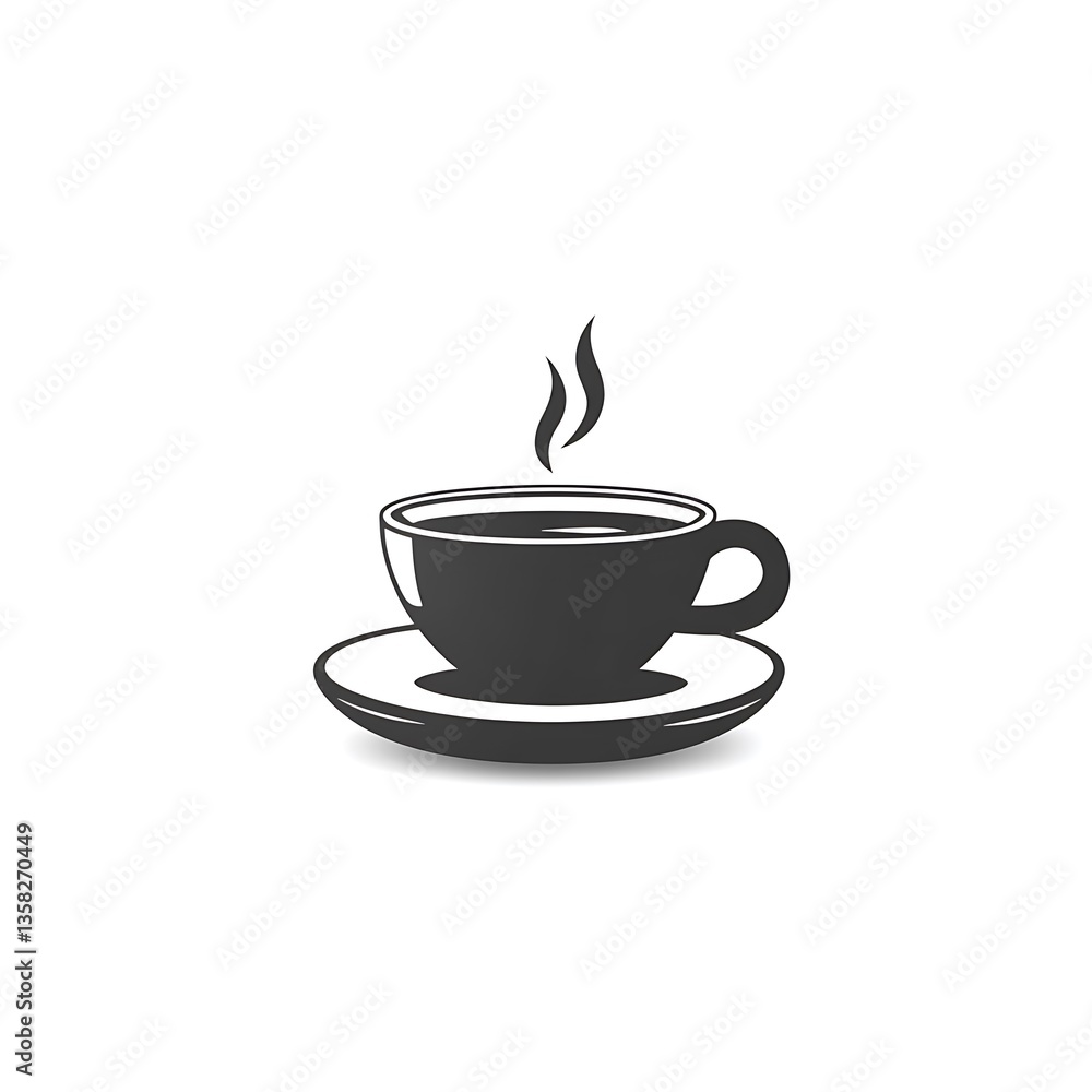 A minimalist illustration depicts a steaming cup of hot beverage A minimalist illustration depicts a steaming cup of hot beverage