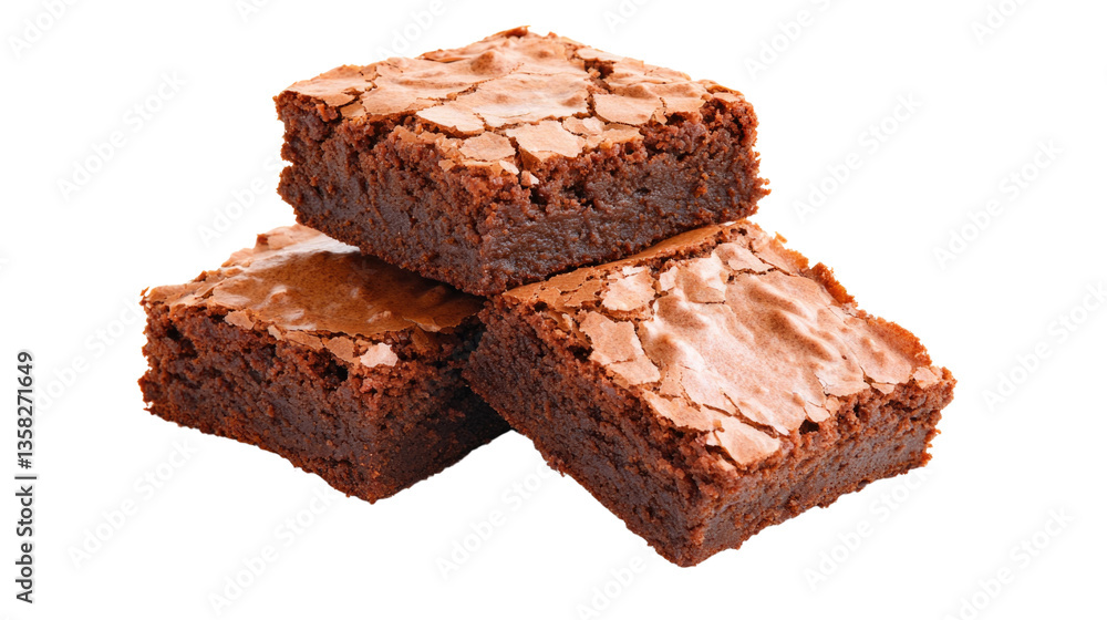 Delicious Chocolate Brownies Stacked on Top of Each Other with Cracked Surface Texture Delicious Chocolate Brownies Stacked on Top of Each Other with Cracked Surface Texture