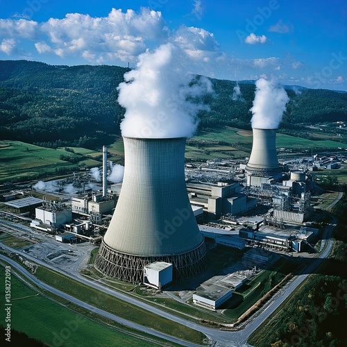 Wallpaper Mural Aerial View of Nuclear Power Plant (Energy Production Facility) -- Torontodigital.ca