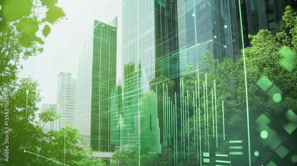 Esg report template visual featuring modern cityscape business environment high-fidelity content in urban landscape Esg report template visual featuring modern cityscape business environment high-fidelity content in urban landscape