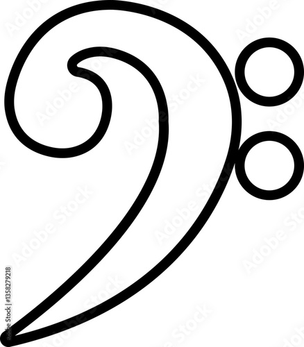Music notes Musical key signs icon in line style. isolated on transparent background.