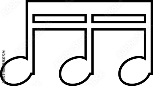 Music notes Musical key signs icon in line style. isolated on transparent background.