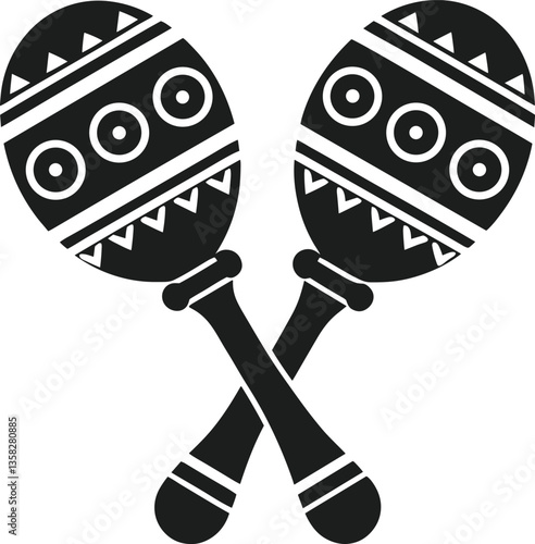 Maracas Silhouette Vector – Traditional Latin Percussion Instrument
