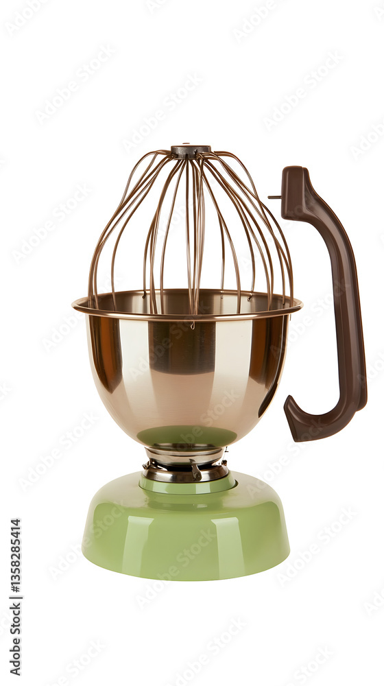 Obraz premium Isolated Eggbeater Mixer with Green Base Transparent Background