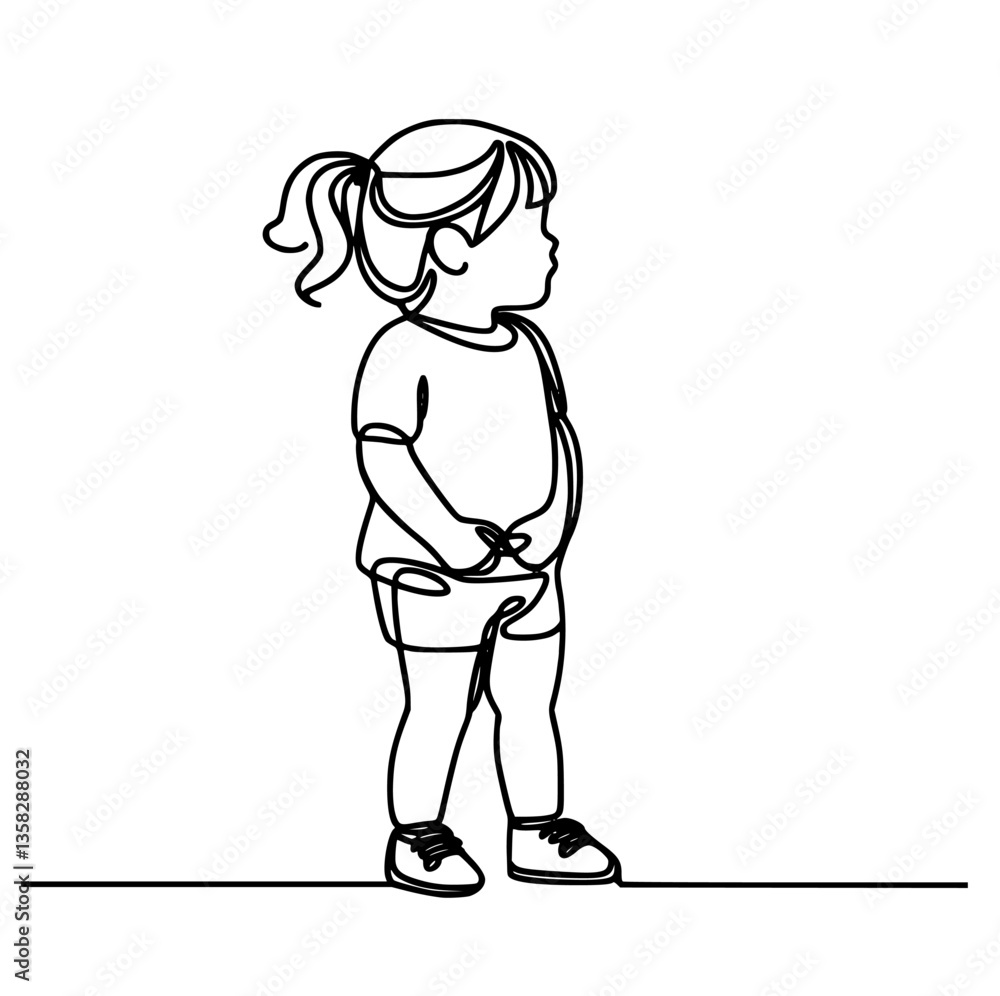 Creative Girls Line Art – Playful Continuous Line Doodle Vector Creative Girls Line Art – Playful Continuous Line Doodle Vector