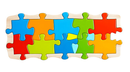 Isolated Abstract Colorful Jigsaw Puzzle Pieces Illustration on Background