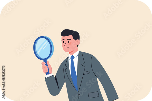 Man Inspecting with Magnifying Glass: Detailed Analysis and Examination
