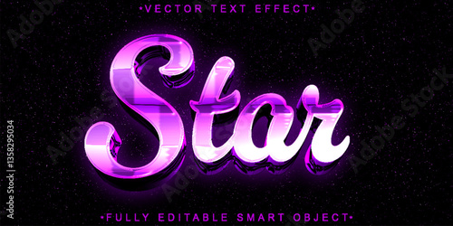 Purple Star Vector Fully Editable Smart Object Text Effect